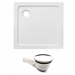 Brodzik Prysznicowy Struktura Kamienia Kwadratowy Silk Biały 70X70