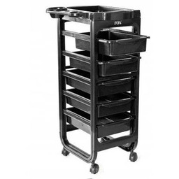 Fox Broadway, wózek fryzjerski, czarny, 5 szuflad, mobilny