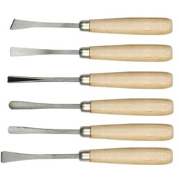 VOREL Dłuta snycerskie 25700 z drewnianym trzonkiem zestaw