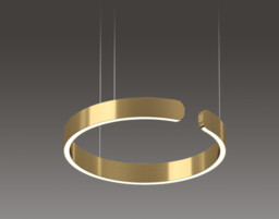 Złota lampa wisząca 80cm z pilotem 58Watt L151