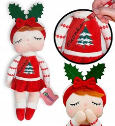 Prezent Świąteczna Lalka Mikołaj Elf Pluszak Figurka Personalizacja