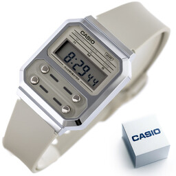 Zegarek CASIO A100WEF-8AEF. Kwarcowy, Kolor beżowy. Unisex.