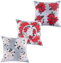 Decodoma Zestaw 3 poszewek na poduszki POINSETTIA 45