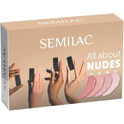 Semilac Zestaw 4 Lakierów Hybrydowych Nude All About