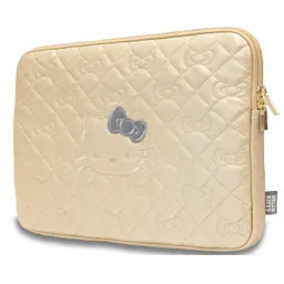 Hello Kitty Zip PU Quilted Bows 14" Złoty