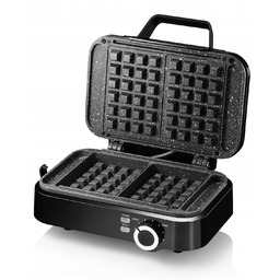 Gofrownica 2 Chrupiące Gofry Marmurkowa Powłoka Regulacja 2200W