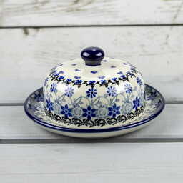 Ręcznie malowana, ceramiczna maselnica Bolesławiec