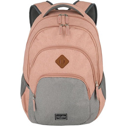 Travelite BASICS Plecak, Pojemność 22 L, Różowy/Szary