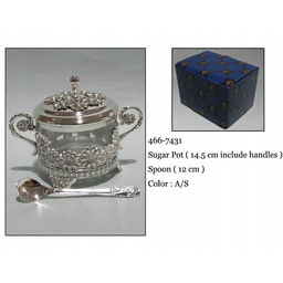 Srebrna cukiernica łyżeczka metalowa platerowana