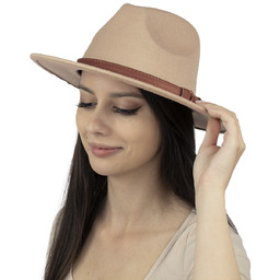 KAPELUSZ PANAMA fedora elegancki damski filcowy
