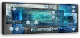 Obraz na płótnie, Abstrakcja Niebieska 90x30