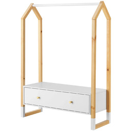 STOJĄCY WIESZAK NA UBRANIA GARDEROBA Z SZUFLADĄ