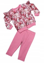Bambarillo Piękna Bluza Roses Legginsy W Prążek Rozalia