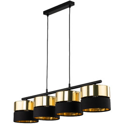 Lampa wisząca metalowa czarno-złota 4-punktowa z serii HILTON