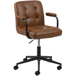 Fotel biurowy ergonomiczny Cosmo Arm Actona brązowy skórzany