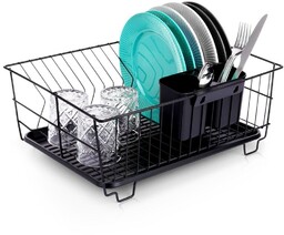 Suszarka na naczynia czarna 40x33x17 cm