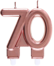 Świeczka na 70-tkę różowe złoto - 7,5 cm