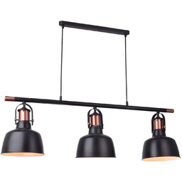 Lampa wisząca loft metalowa czarno-miedziana 3-punktowa AZ2144