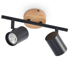 Lindby - Xiomara 2 Lampa Sufitowa Black/Light Wood