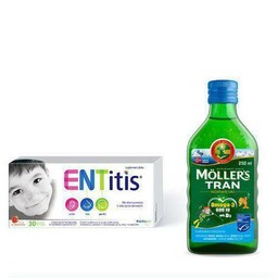 Zestaw ENTitis do ssania truskawkowy, 30past. + Mollers