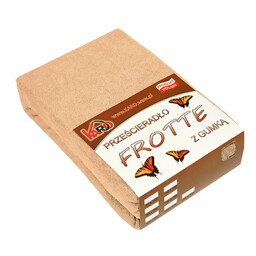 KARO Prześcieradło frotte z gumką 80x200 beżowe ciemne