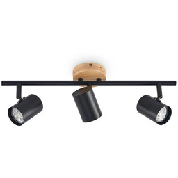 Lindby - Xiomara 3 Lampa Sufitowa Black/Light Wood