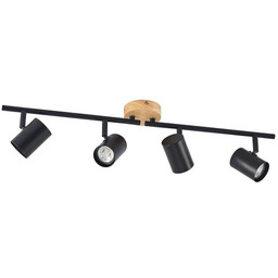 Lindby - Xiomara 4 Lampa Sufitowa Black/Light Wood