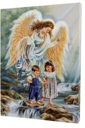 Anioł Stróż z dziećmi-obraz religijny na płótnie