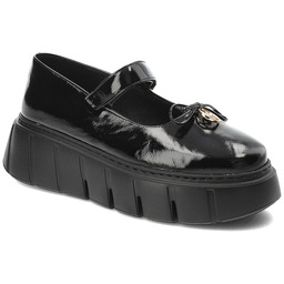 Karino Czarne Półbuty Eleganckie Obuwie Damskie Na Platformie