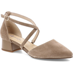 Maciejka Beżowe Sandały Eleganckie Zamszowe Obuwie Damskie
