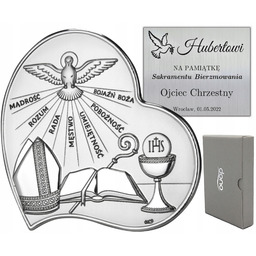 Pamiątka Sakramentu Bierzmowania Srebrny Obrazek