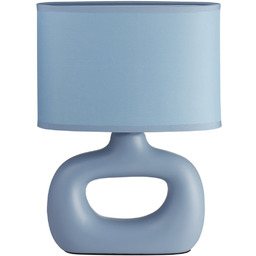 Lampa stołowa PUBOL niebieski E27 abażur niebieski, ceramiczna
