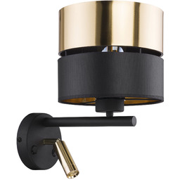 Kinkiet stalowy czarno-złoty 2-punktowy HILTON BLACK/GOLD z serii