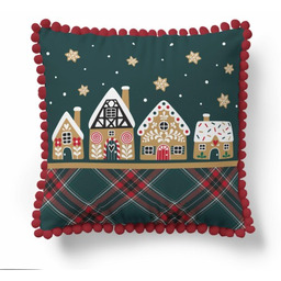 Poszewka świąteczna 45x45 domki z piernika Christmas dekoracyjna