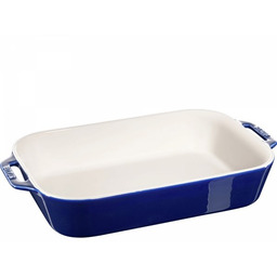 Staub Prostokątny Półmisek Ceramiczny 4.5l Niebieski Cooking