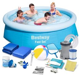 Basen ogrodowy rozporowy, zestaw 16w1, Bestway, 244x66 cm