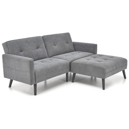 Edinos Popielata sofa rozkładana z podnóżkiem R2-G28