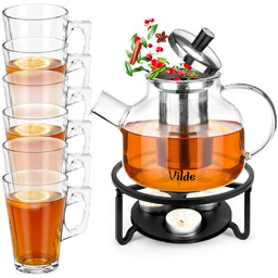 Dzbanek z zaparzaczem do herbaty szklany 850 ml