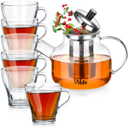 Dzbanek z zaparzaczem do herbaty szklany 850 ml