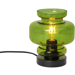 Lampa stołowa w stylu retro czarna z zielonym