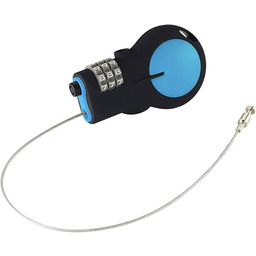 Lewis N Clarks Retractable Cable Lock Gepäckschloss, Schwarz,