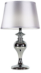 Lumes Klasyczna lampa stołowa ze srebrnym abażurem -