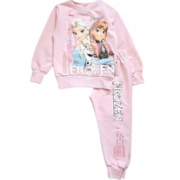 Dres sportowy dziewczęcy 128 bluza spodnie Elsa Anna