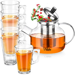 Dzbanek z zaparzaczem do herbaty szklany 850 ml