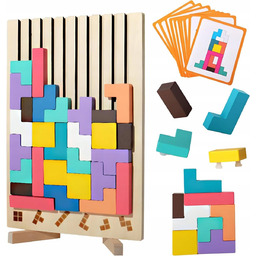 PUZZLE DREWNIANE GRA TETRIS EDUKACYJNA ROZWIJAJĄCA LOGICZNE MYŚLENIE