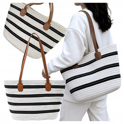 TORBA PLAŻOWA/MIEJSKA DUŻA - SŁOMIANA TOREBKA PLAŻOWA BOHO