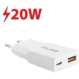XLINE Ładowarka sieciowa WCF200W 20W+18W GaN Biały ładowarka