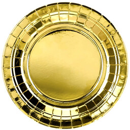 Talerzyki papierowe złote - 18 cm - 6