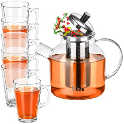 Dzbanek z zaparzaczem do herbaty szklany 1,2 l
