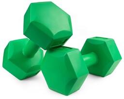 Hop-Sport, Zestaw hantli kompozytowych, zielony, 2x4kg